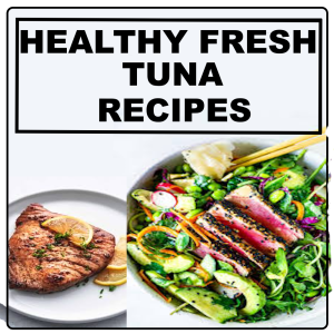 Grilled tuna steak with lemon and colorful fresh tuna salad with vegetables — featured in SmartKitchen’s Healthy Fresh Tuna Recipes collection.